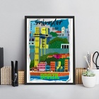 Quadro Poster Cidade De Salvador 33x24cm - Com Vidro Moldura: