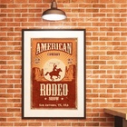 Quadro Poster Cowboy Rodeio - 60x48cm Moldura Branca