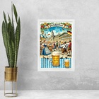 Quadro Poster Festa Oktoberfest - Cerveja 33x24cm - Com Vidro