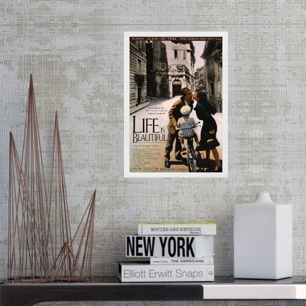 Quadro Poster Filme A Vida É Bela 45x34cm Moldura:madeira Bra