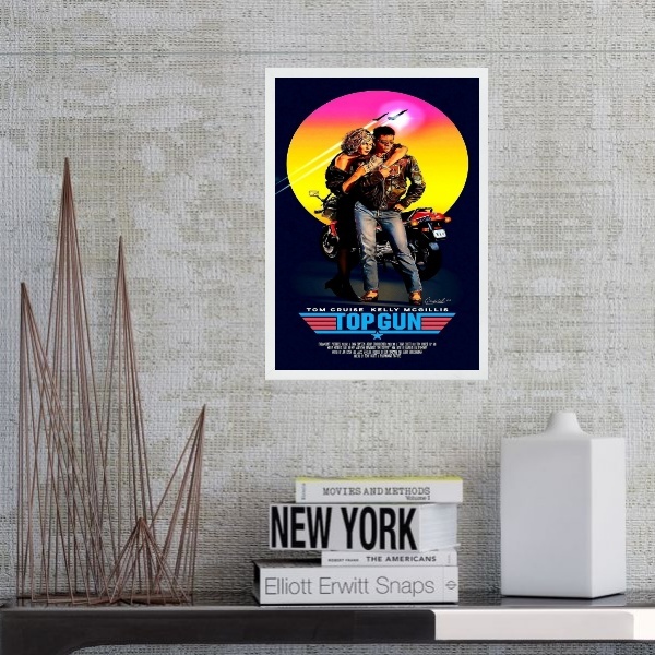 Quadro Poster Filme Top Gun 45x34cm Moldura:madeira Preta