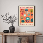 Quadro Poster Flores E Plantas - Barcelona 33x24cm Moldura:ma