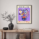 Quadro Poster Flores E Plantas - Berlin 33x24cm - Com Vidro M