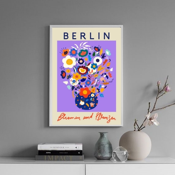 Quadro Poster Flores E Plantas - Berlin 45x34cm Moldura:madei