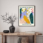 Quadro Poster Flower Market - Amsterdam 33x24cm Moldura:madei