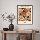 Quadro Poster Flower Market - Lima 45x34cm Moldura:madeira Pr