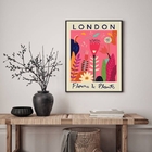 Quadro Poster Flower Market - London 45x34cm Moldura:madeira