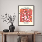 Quadro Poster Flower Market - Londres 45x34cm - Com Vidro Mol