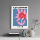Quadro Poster Flower Market - Madrid 45x34cm Moldura:madeira