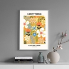 Quadro Poster Flower Market - New York 33x24cm - Com Vidro Mo