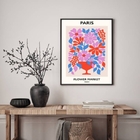 Quadro Poster Flower Market - Paris 45x34cm Moldura:madeira P