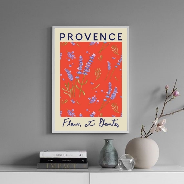 Quadro Poster Flower Market - Provence 24x18cm Moldura:madeir
