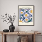 Quadro Poster Flower Market - Sydney 24x18cm Moldura:madeira