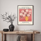 Quadro Poster Flower Market - Vienna 24x18cm - Com Vidro Mold