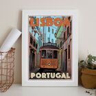 Quadro Poster Lisboa - Portugal 33x24cm - Com Vidro Moldura:m