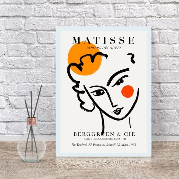 Quadro Poster Matisse Minimalista mulher 33x24cm - Com Vidro