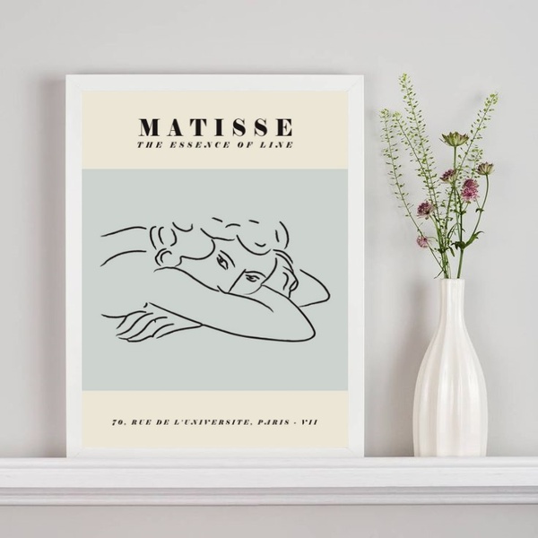 Quadro Poster Matisse - The Essence Of Line 24x18cm Moldura:m