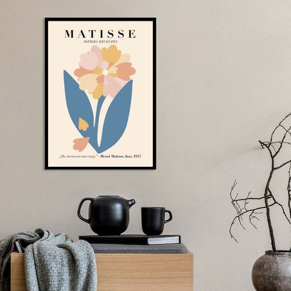 Quadro Poster Matisse - The Flower 33x24cm Moldura:madeira Preta