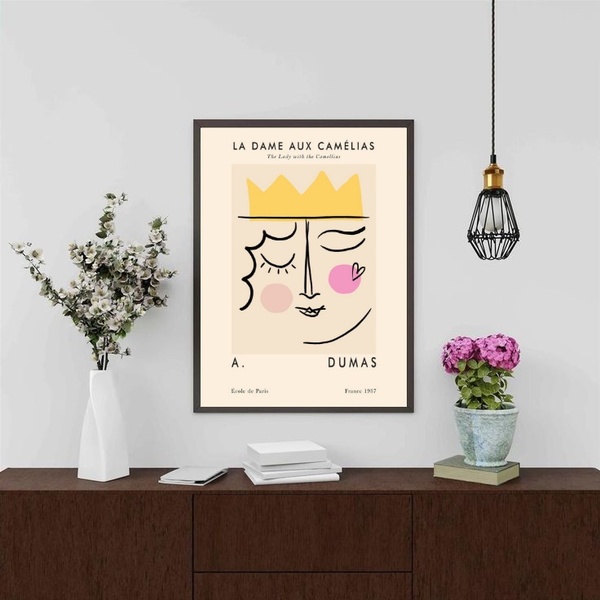 Quadro Poster Picasso - Baralho 24x18cm - Com Vidro Moldura P