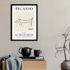 Quadro Poster Picasso - The Dog 45x34cm Moldura:madeira Preta