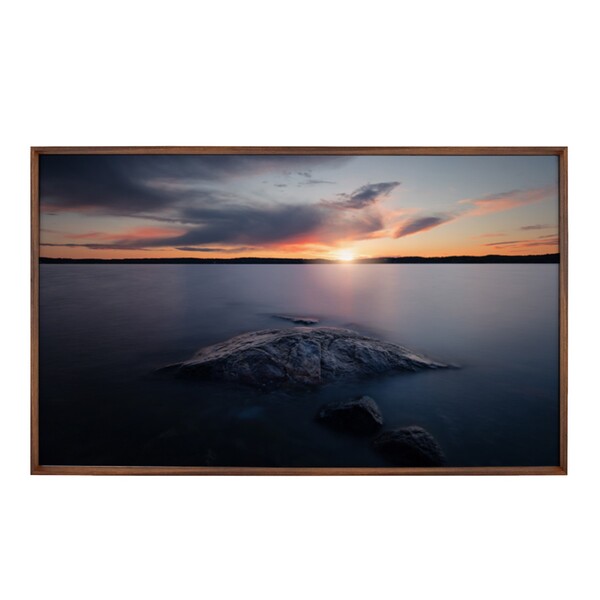 Quadro Praia Azul com Vidro 150x90cm Arte Própria