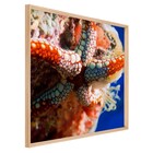 Quadro Praia Azul com Vidro 60x60cm Arte Própria