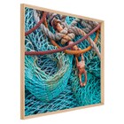 Quadro Praia Azul com Vidro 60x60cm Arte Própria