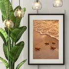 Quadro Praia Bronze - 60x48cm Moldura:madeira Preta