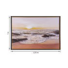 Quadro Praia Preto com Vidro 150x100cm Arte Própria
