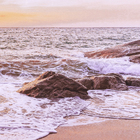 Quadro Praia Preto com Vidro 150x100cm Arte Própria