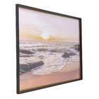 Quadro Praia Preto com Vidro 150x100cm Arte Própria
