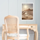 Quadro Praia Rio De Janeiro Bege Dourado 33x24cm Moldura Bran