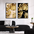 Quadro Premium Textura Cx Alta Folhas De Ouro 1 2un 40x60 - M