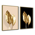 Quadro Premium Textura Cx Alta Folhas De Ouro 2 2un 40x60  -