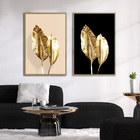 Quadro Premium Textura Cx Alta Folhas De Ouro 2 2un 40x60  -