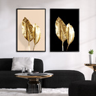 Quadro Premium Textura Cx Alta Folhas De Ouro 3 2un 40x60  -