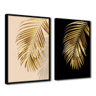 Quadro Premium Textura Cx Alta Folhas De Ouro 4 2un 40x60 - M