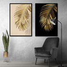 Quadro Premium Textura Cx Alta Folhas De Ouro 4 2un 40x60 - M