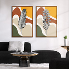 Quadro Premium Textura Cx Alta Folhas Em Cores 2 2un 40x60  -