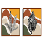 Quadro Premium Textura Cx Alta Folhas Em Cores 3 2un 40x60  -