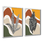 Quadro Premium Textura Cx Alta Folhas Em Cores 3 2un 40x60  -