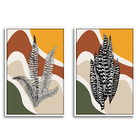 Quadro Premium Textura Cx Alta Folhas Em Cores 3 2un 40x60  -