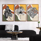 Quadro Premium Textura Cx Alta Folhas Em Cores 4 3un 40x60  -