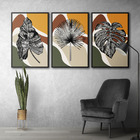 Quadro Premium Textura Cx Alta Folhas Em Cores 4 3un 40x60  -