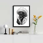 Quadro Preto Velho- Desenho Preto E Branco 33x24cm - Com Vidr