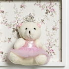 Quadro Princesa Strass Ursa Grande Rosa Quarto Bebê Infantil
