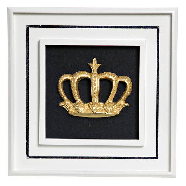 Quadro Príncipe Corôa G Dourada Quarto Bebê Infantil