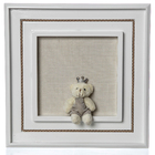 Quadro Príncipe Urso Mini Bege Quarto Bebê Infantil