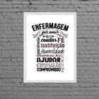 Quadro Profissão Enfermagem Por Amor 45x34cm - Com Vidro Mold
