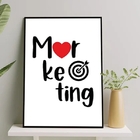 Quadro Profissão Marketing 24x18cm - Com Vidro Moldura:madeir